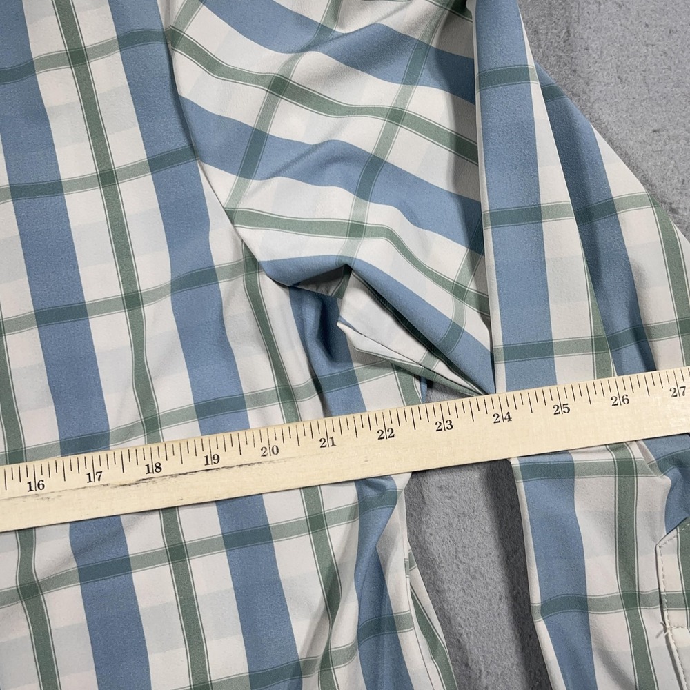 Mizzen Main Shirt Mens XL Trim Fit Performance Stretch Plaid Button Down - Picture 5 of 9